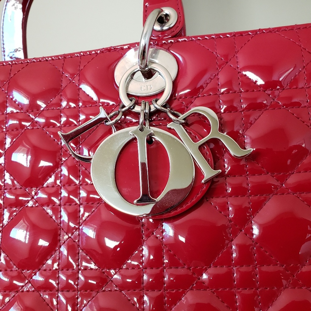 Lady Dior Red Patent Leather large Bag. No offer. - Picture 8 of 11